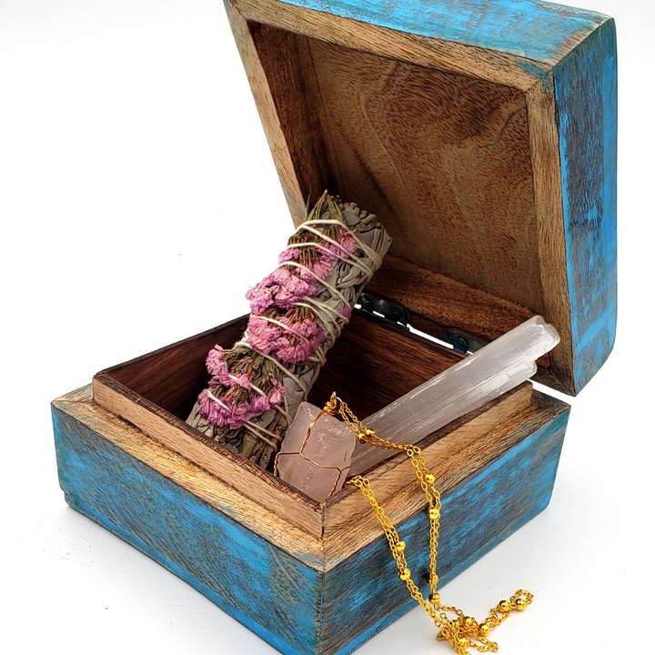 Ankh Wooden Box Blue